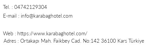 Karaba Hotel telefon numaralar, faks, e-mail, posta adresi ve iletiim bilgileri